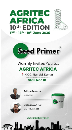 Seed Primer invitation to Agritec Africa 2026 — KICC, Nairobi, Kenya, Stall No. 18